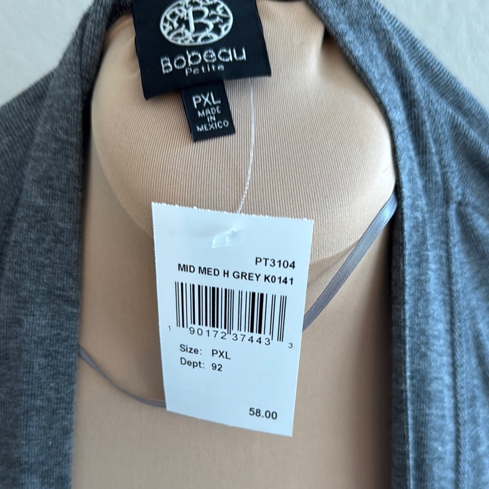 Bobeau Gray Open Front Cardigan - Picture 2 of 4